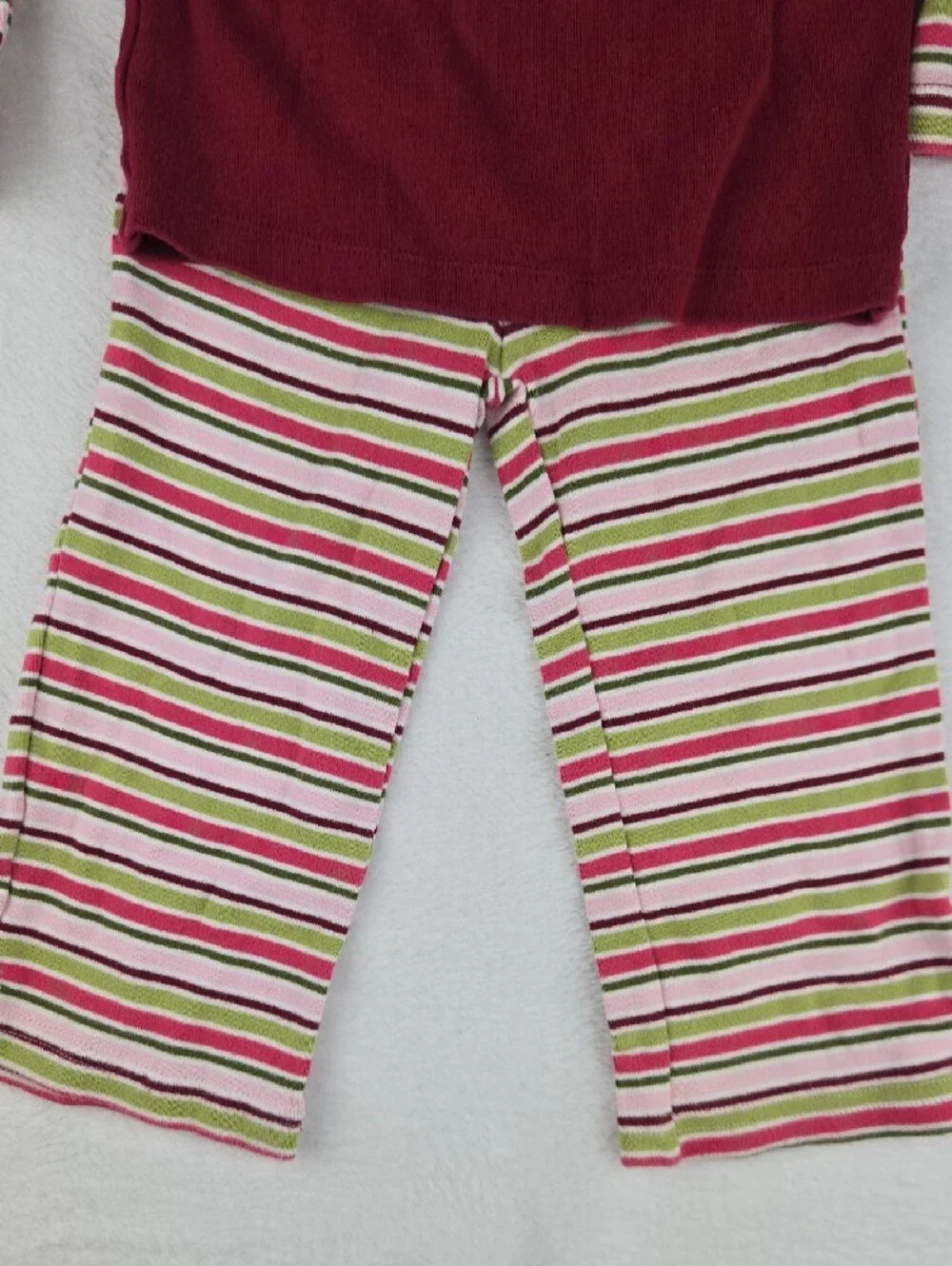 Gymboree Candy Cane Top and Pants Striped Outfit Size 18-24 Burgundy